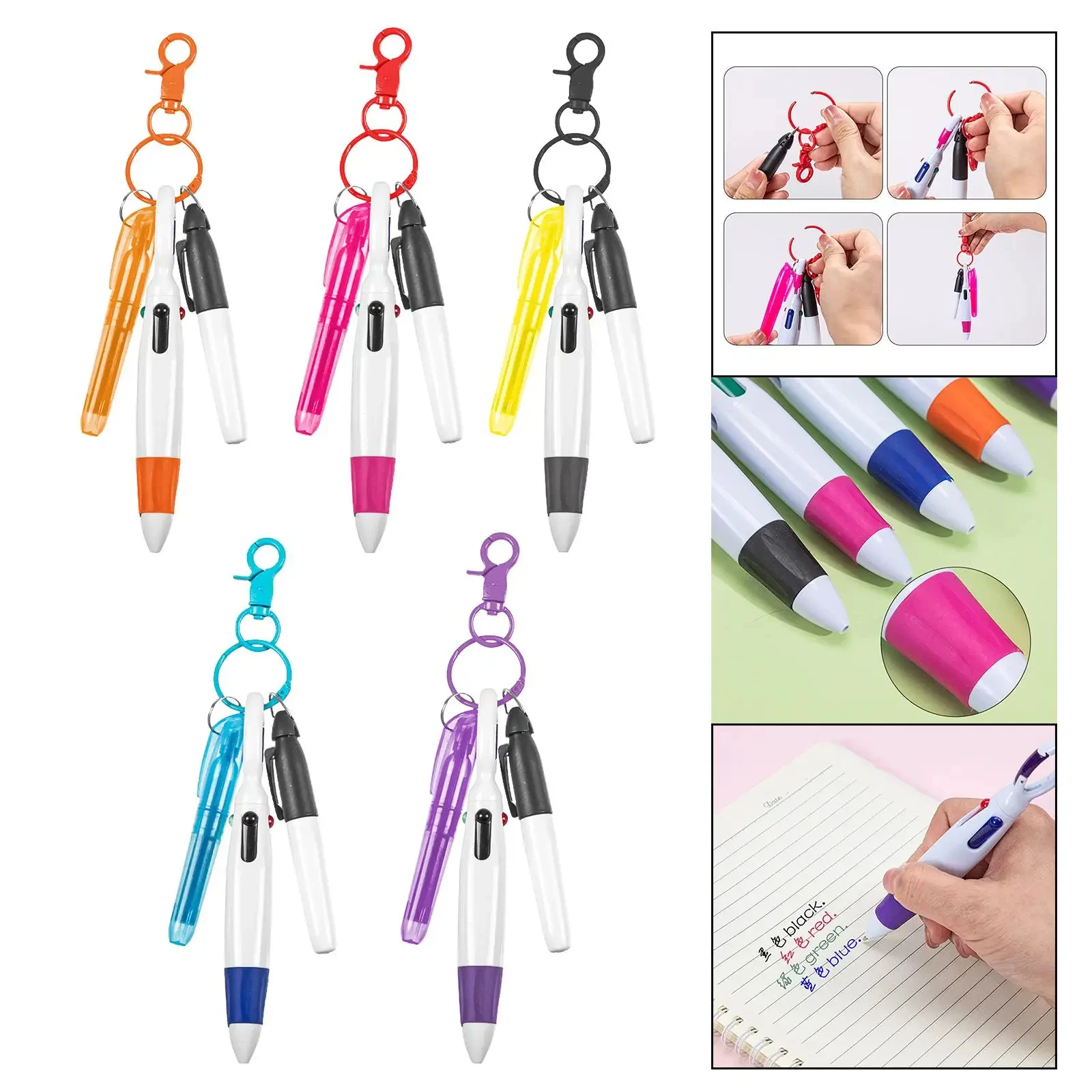 2 pezzi Penne a sfera retrattili in metallo oro e rosa con glter - inchiostro nero - Ottimo per journal, scuola e ufficio - Regalo perfetto per le donne | SHEIN ALIA