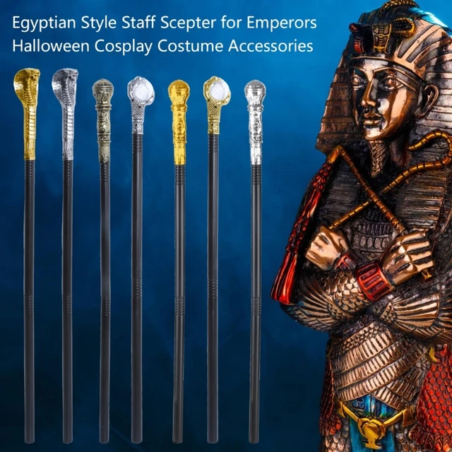 FENGEgyptian Pharaoh Scepters, Pharaoh Costume Prop Snake Cane