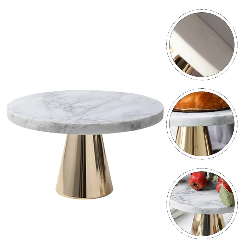 BSTKEY Vassoio portaoggetti rotondo in marmo naturale, decorativo, organizer per piatti per cucina, bagno, comò, tavolino da caffè (25 x 25, nero