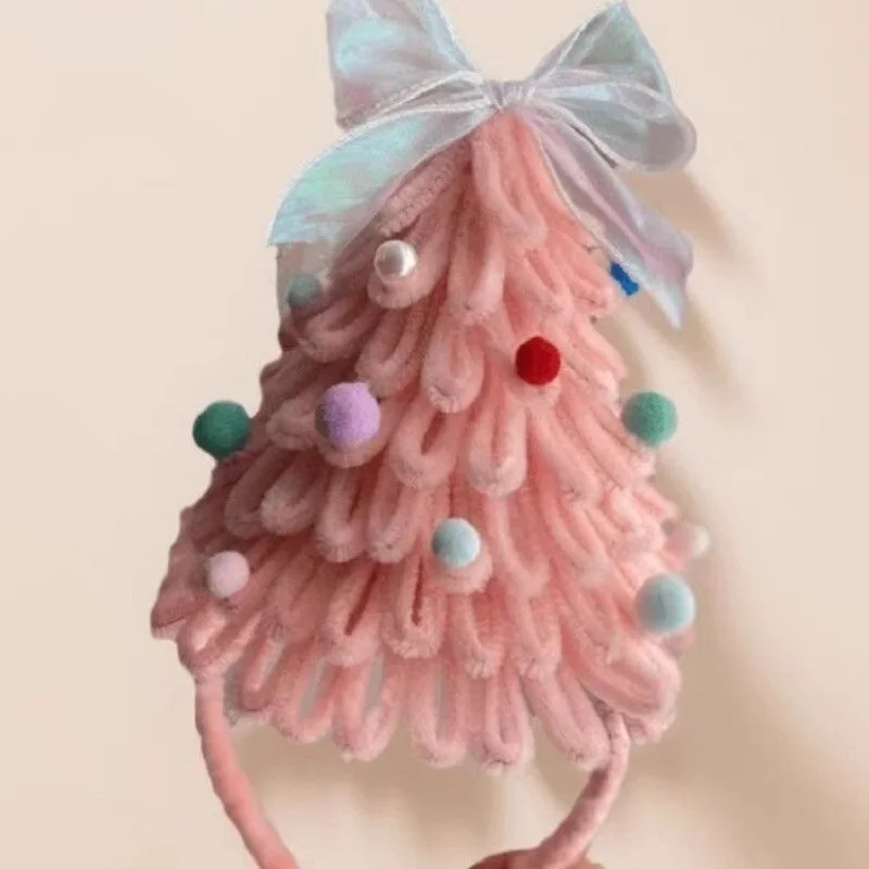 Christmas Tree Hat Ribbon Bow Elk Deer Xmas Hat Cap Party Headwear Hair Clip Hair Hoop Christmas Headband Party Costume Supplies