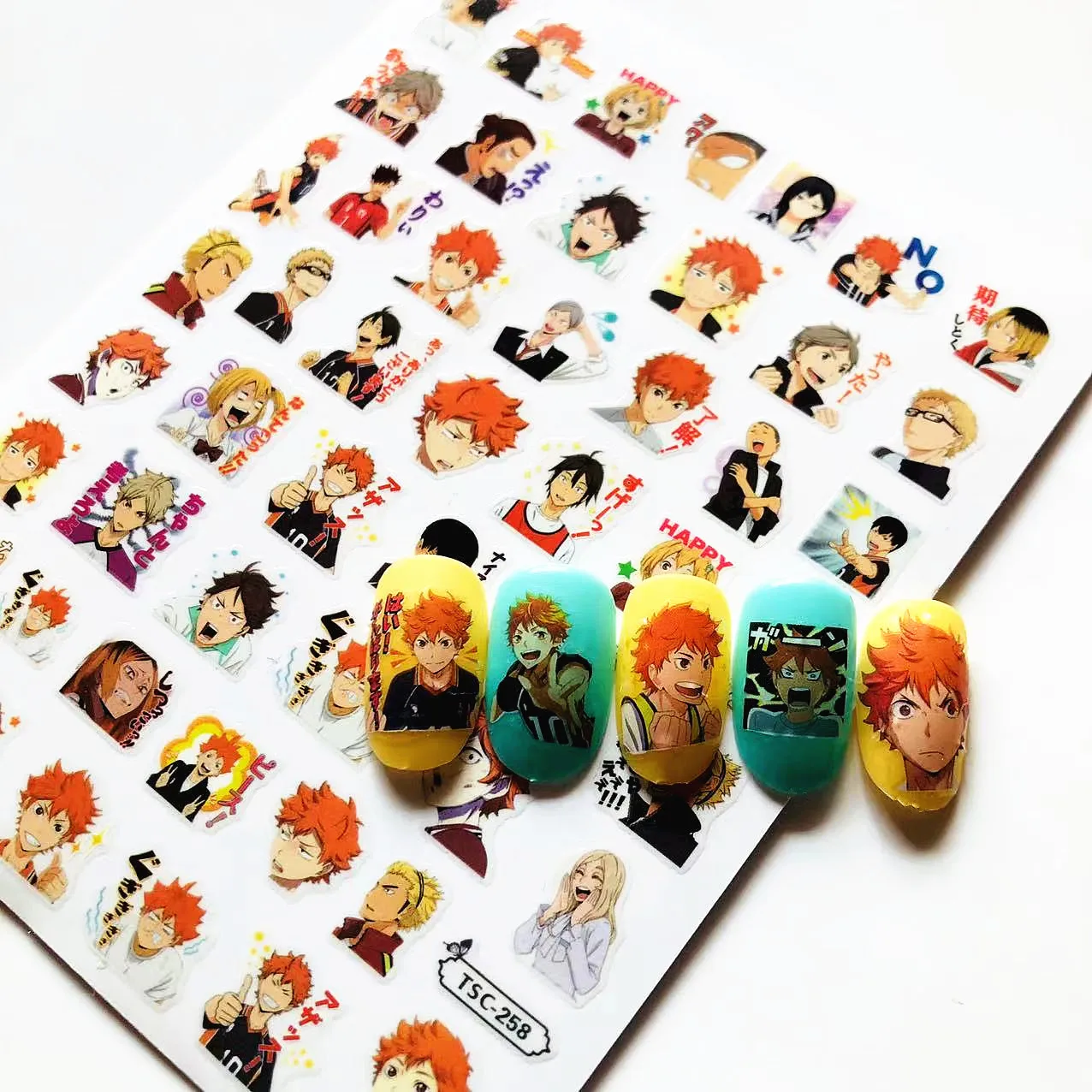 

Newest TSC-257-258 Haikyuu!! Series Anime boy designs 3d Nail Art Sticker Slider Decor Decal accessories