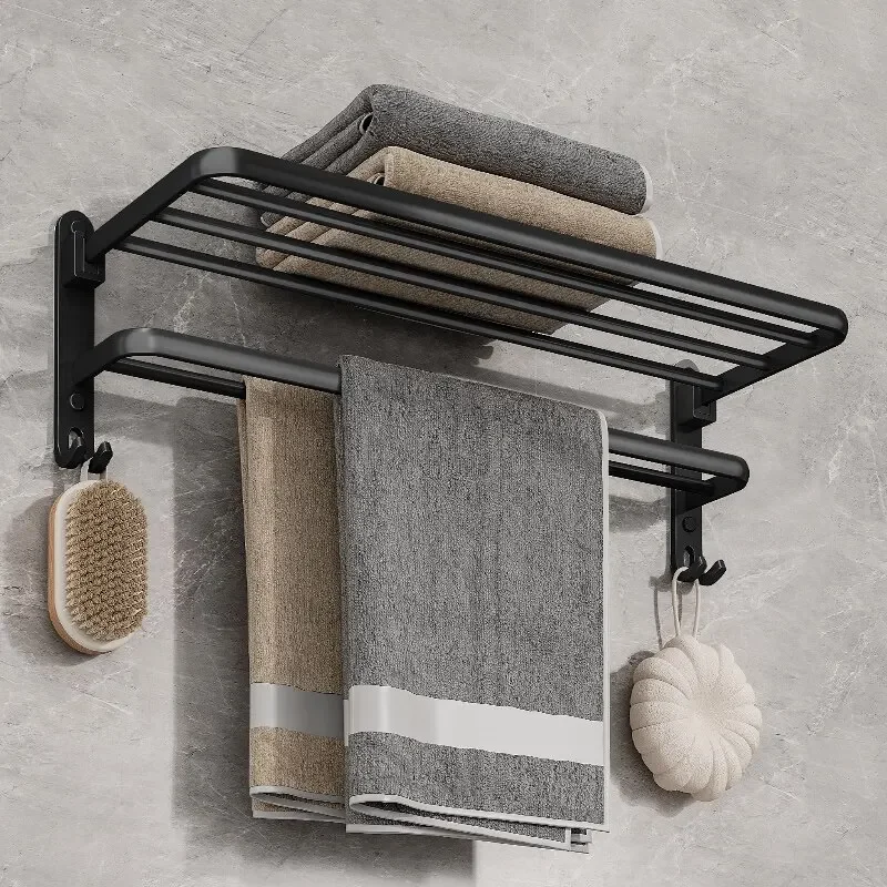 50CM Folding Holder With Hook Towel Holder Wall Mount Aluminum Towel Rack towel holder towel rack bathroom facilities