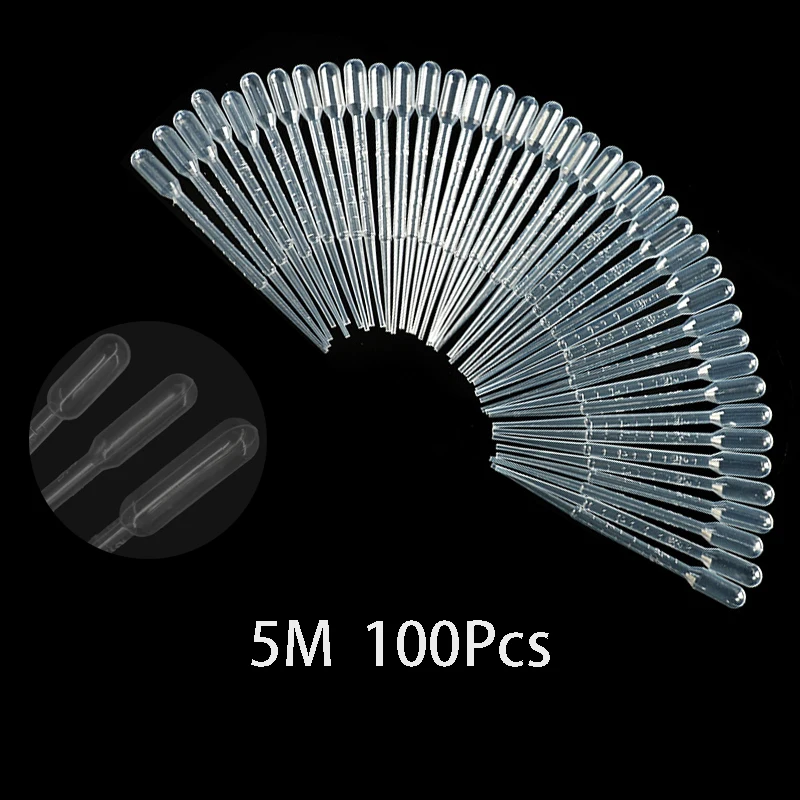 

100PCS 5ML Disposable Plastic Eye Dropper Transfer Graduated Pipettes Office Lab Experiment Supplies