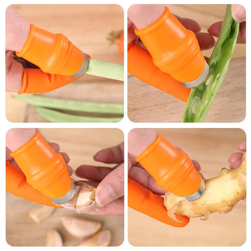Thumb Knife Finger Protector Finger Nail Cutting Rings Vegetable Patch Picker Harvesting Knife Plant Blade Scissors For Kitchen garden tool finger protector finger guard