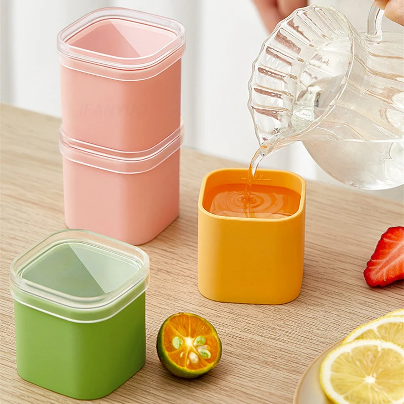 

Single Square Silicone Ice Cube Mold Box with Lid Tray Mini for Party Whiskey Cocktail Kitchen Cream Tool Maker