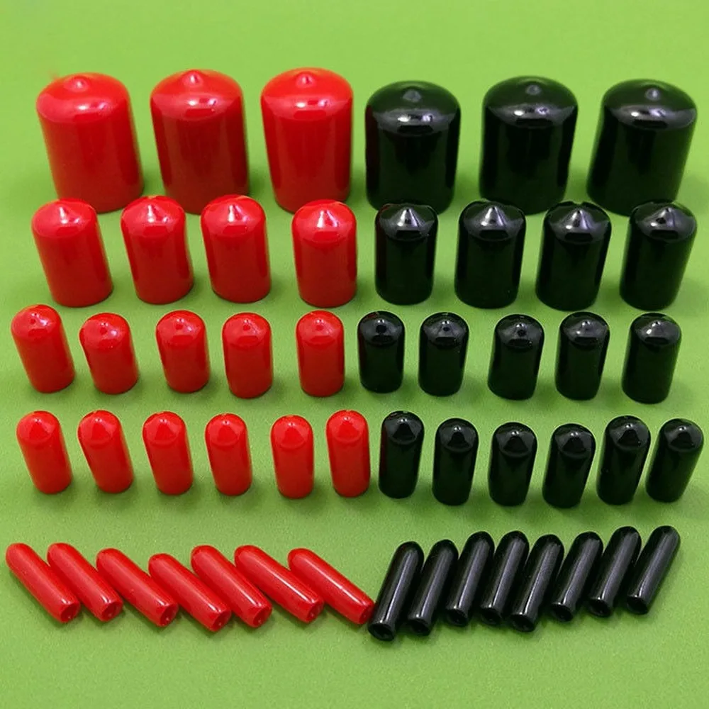 

300pc Rubber Screw Cap End M4 M5 M6 M8 Cover Plastic Tube Hub Thread Protector Push-fit s for Pipe Round RED M2 M2.5