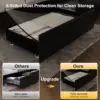 Queen Led Bed Frame with 4 Storage Drawers, with Smart Control RGBW LED Lights Headboard Footboard, Control DIY Color 3