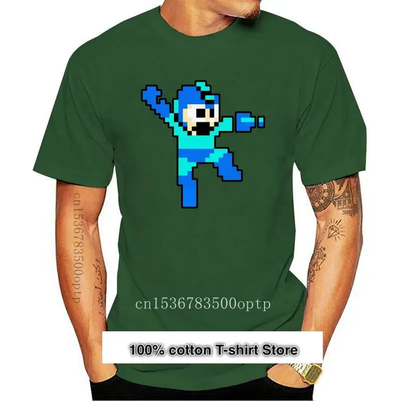 

Camiseta divertida para hombre, camisa de Mega Man de 8 bits, novedad