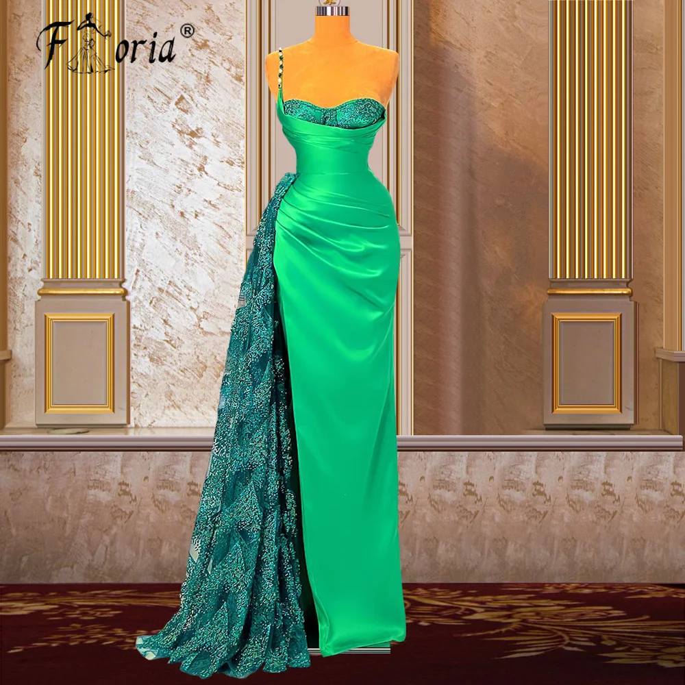 

Вечерние платья 2022 зеленое пикантное вечернее платье с разрезом Vestidos de Gala длинное вечернее платье на одно плечо по индивидуальному заказу