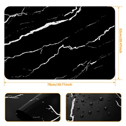 Silicone Induction Cooktop Protective Mat - Anti-Scratch Kitchen Counter Cover (30.8×20.5 Inch) - 52x78cm (Brown marble pattern)