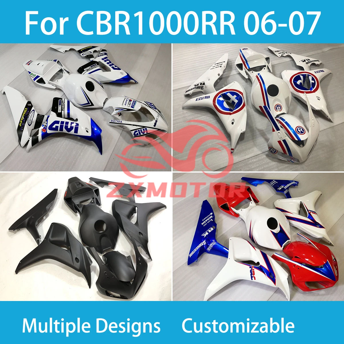 

For Honda CBR 1000RR 06 07 Fairings Motorcycle CBR 1000 RR 2006 2007 Bodywork Fairing Kit ABS Injection Molding