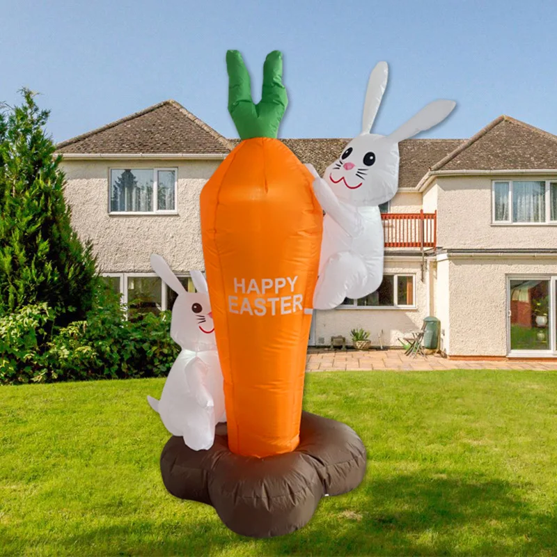 

1.8m new Easter Bunny Luminous Model Props Scene Layout Glowing Inflatable Toy Party Waterproof for Garden Courtyard Porch