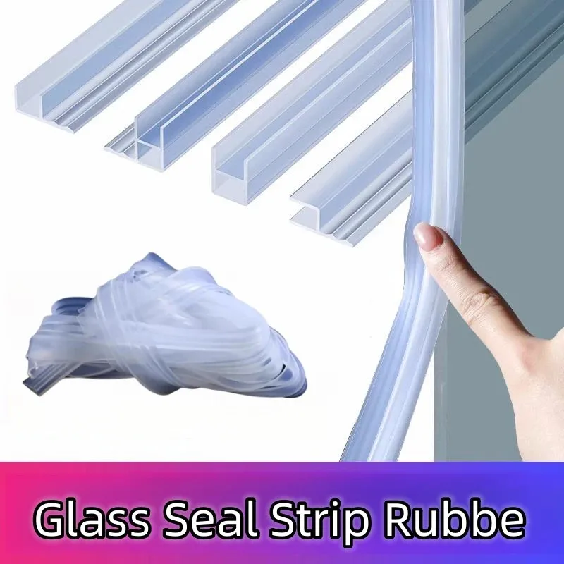 실리콘 유리 문짝 씰링 스트립, H/F/U 모양 욕조 샤워 날씨 스트립, 초안 스토퍼, 사무실 발코니 문짝 창 씰링 테이프 