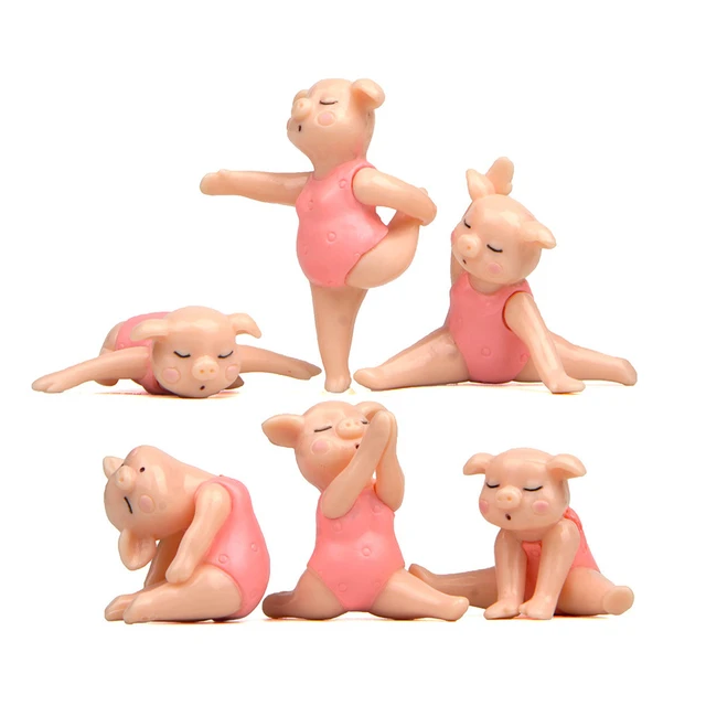 ORNEMENT DE FILLE Yoga Résine Figurines Dessin Animé Modèle Petite