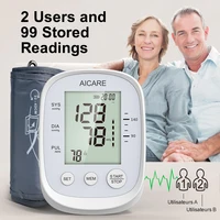 AICARE Blood Pressure Monitor Upper Arm Automatic Tonometer Digital Blood Pressure Meter BP Medical Sphygmomanometer Pulse 2