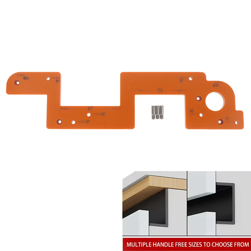 Invisible Embedded Handle Slotting Template Slot Positioning Tool For Wardrobe Kitchen Handle Cabinet Door