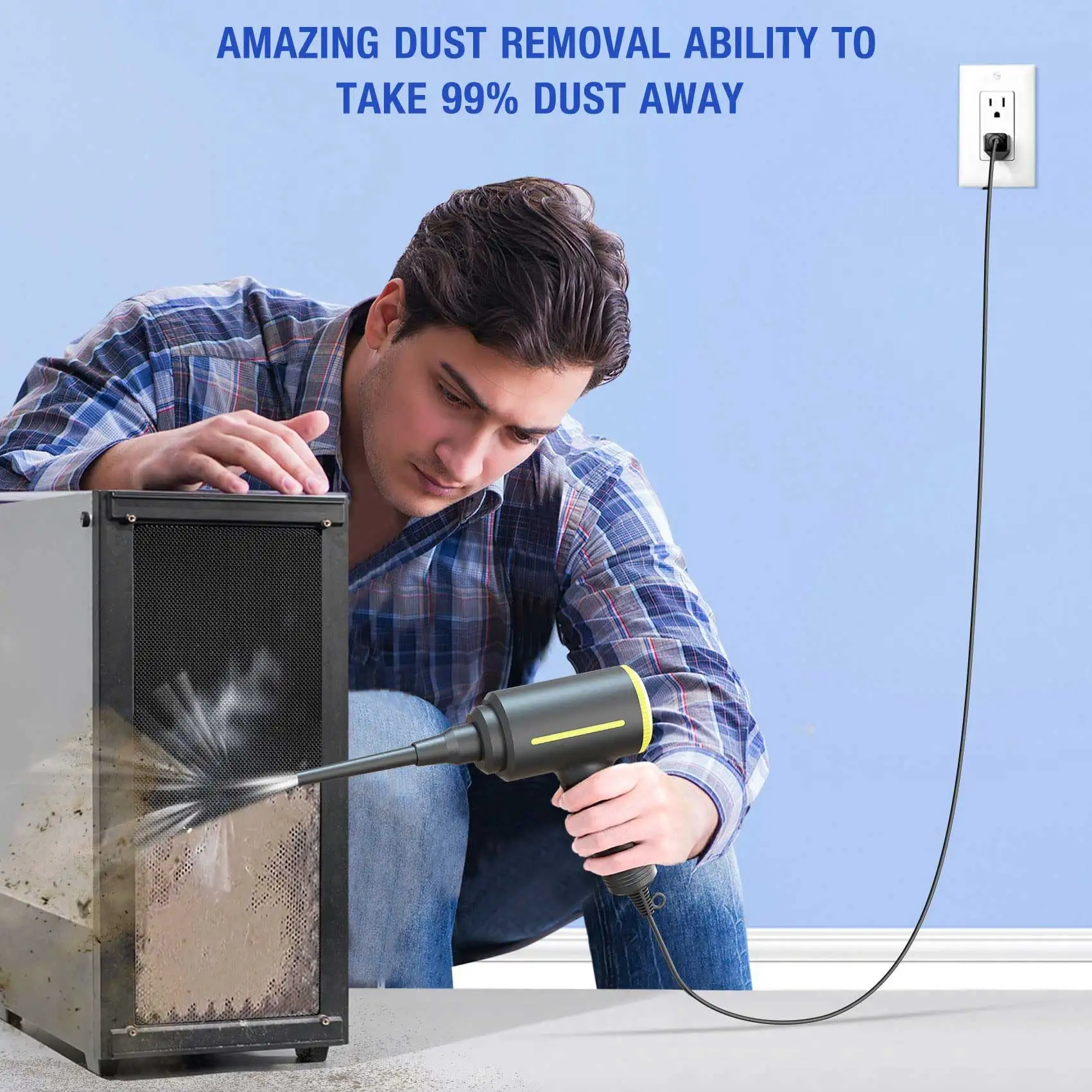 500W Electric Air Duster Portable Compressed Air Handheld Air Blower for PC Computer Cleaning Laptop Keyboard Screen Cleaner 3
