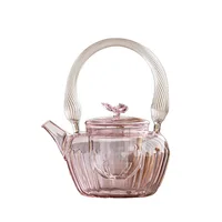 Bouilloire en verre au design original, résistante aux hautes températures, pour usage domestique, compatible avec les plaques chauffantes électriques en céramique 5