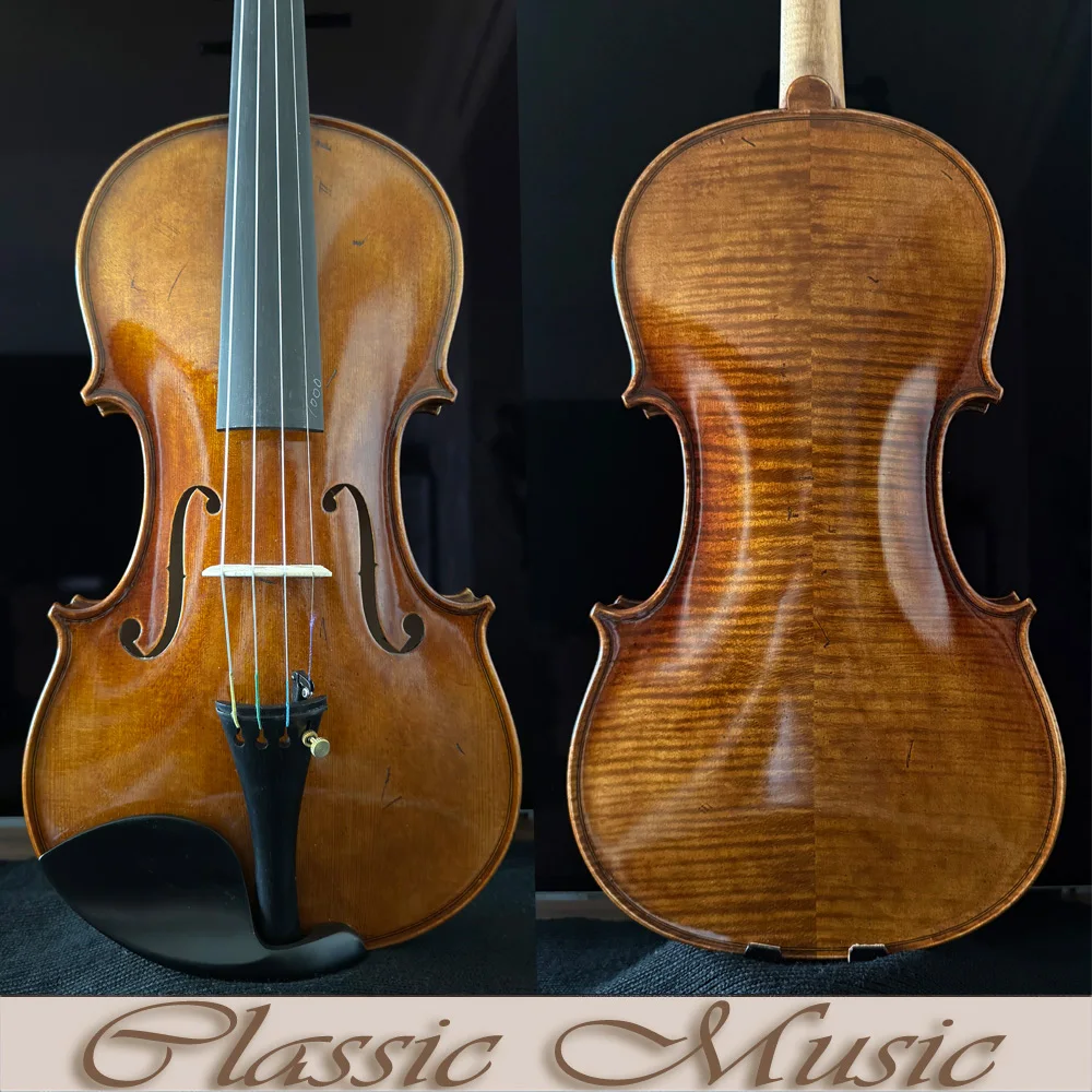 Handmade Antique Oil Varnish,Stradivarius 1716 "Messiah" Copy ,Master Violin, No.1462. European Spruce, Great setup