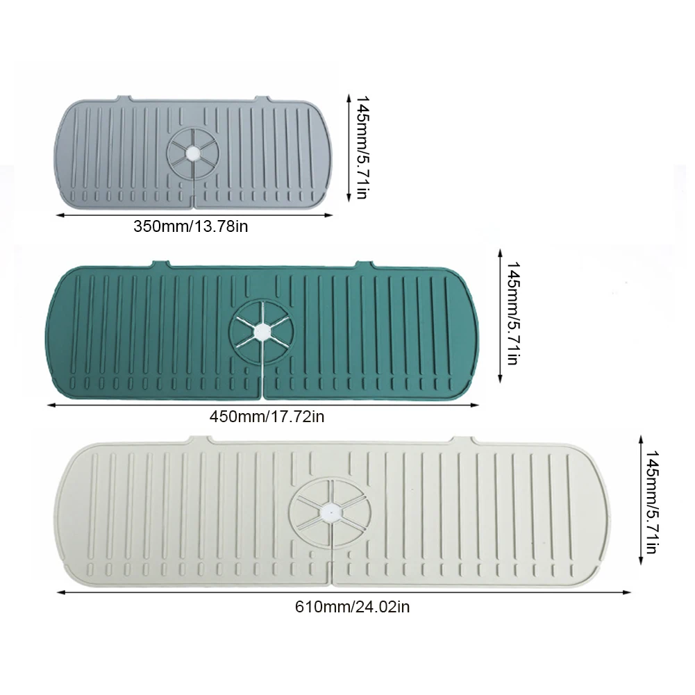 Kitchen Silicone Faucet Mat Anti-Splash Faucet Water Catcher Mat Anti-Slip Sink Splash Guard Water Draining Pad Bathroom Gadgets
