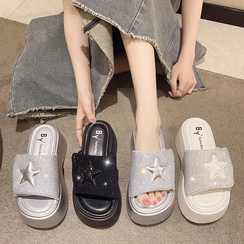 

Туфли женские на плоской подошве, шлепанцы на платформе, роскошные сланцы, мягкая дизайнерская модная обувь из искусственной кожи, лето