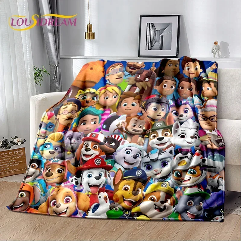 3D P-Patrol Cute Cartoon Dog HD Blanket,Soft Throw Blanket for Home Bedroom Bed Sofa Picnic Travel Cover Blanket Kids Gift Cover 4