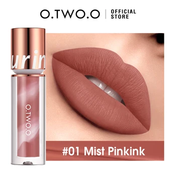 O.TWO.O 립스틱 립 글로스 메이크업 방수 벨벳 논스틱 컵, 8 가지 색상 립 틴트 매트, 오래 지속되는 섹시한 레드 리퀴드 립 스틱