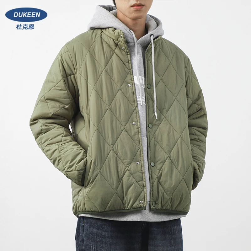 Stitched Cotton Jacket Men's Winter Vintage Solid Color Jacket Thickened Stand-Up Collar Baseball Suit cotton jacket