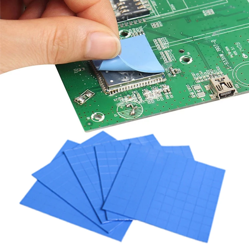 New High Quality 100*100 Heat Sink Thermal Conductivity 6.0W GPU CPU Heatsink Cooling Conductive Silicone Pad PC Fan Thermal Pad 25m high quality double sided heat adhesive tape ultra thin film for led cpu gpu heatsink high thermal conductivity