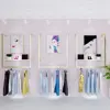 Commercial Wall Mounted Clothing Store Metal Gold Clothes Display Stand Boutique 1