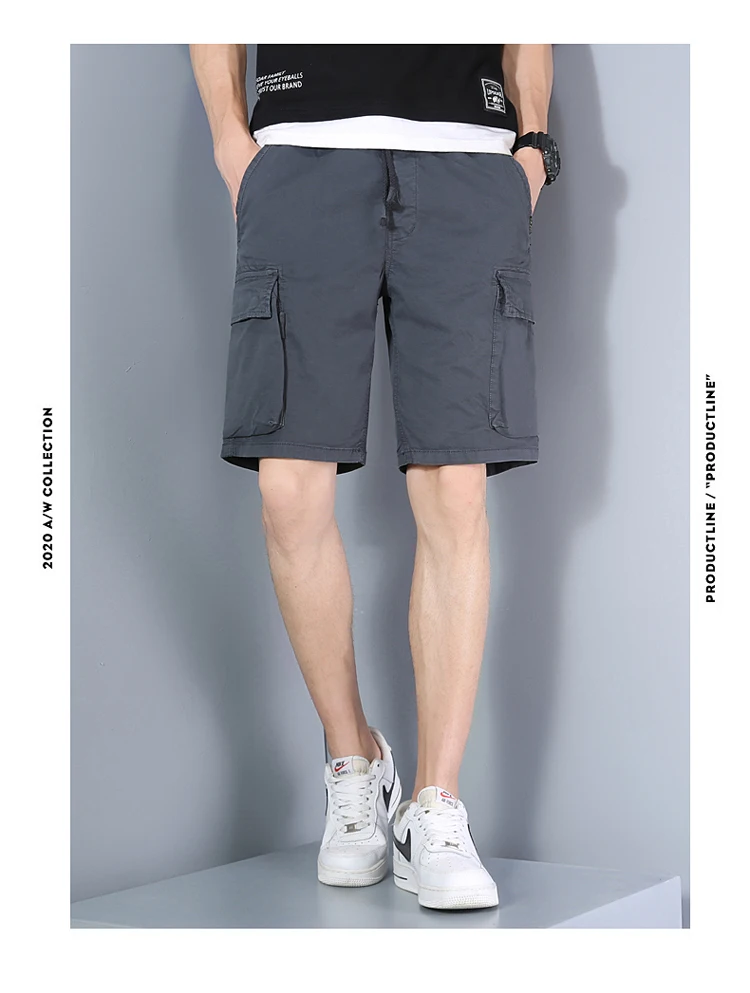 mens casual summer shorts Men's Cargo Shorts 2022 Summer Casual Shorts Men Cotton Bermuda Shorts Drawstring Elastic Waist Sports Shorts Mens Solid Color maamgic sweat shorts