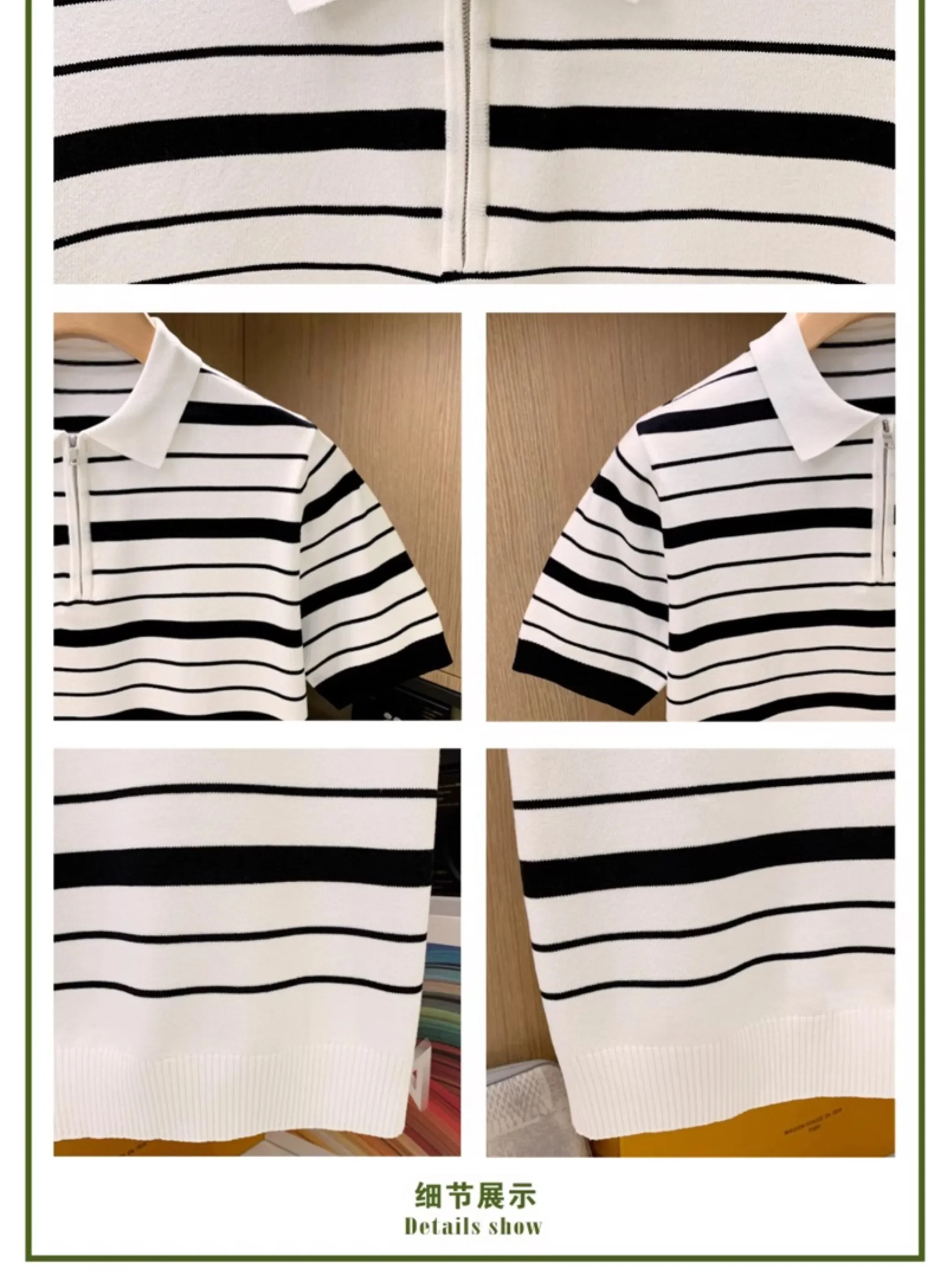 Description Picture 4 of itemTop Grade 2024 New Fashion Brand Designer Luxury Stripe Mens Polo Shirts Regular Fit Casual Short Sleeve Tops Mens Clothing W36