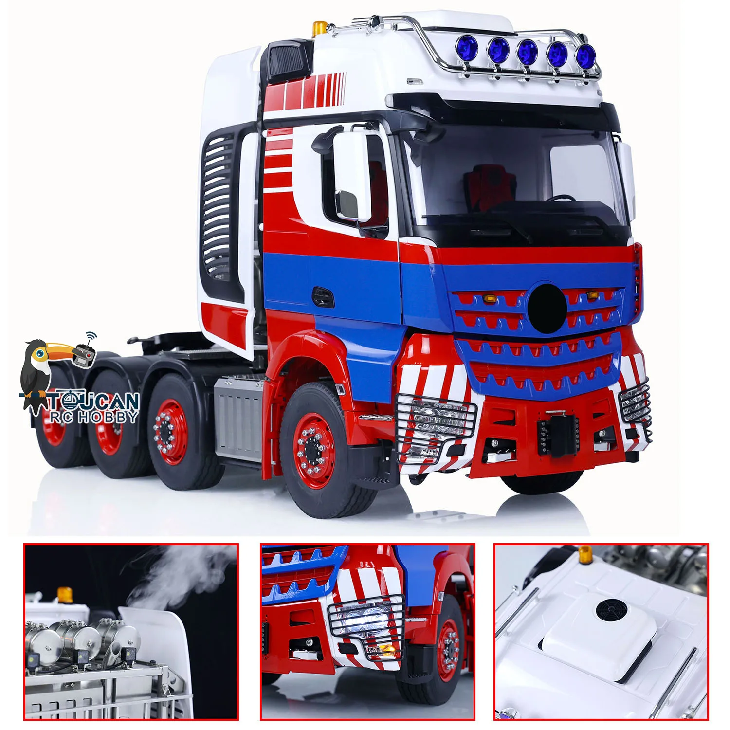 

1/14 8x8 RC Tractor Truck Radio Control Cars LESU Metal Chassis Smoke Unit Sound NEW Toucan Painted Assembled Model DIY Trucks