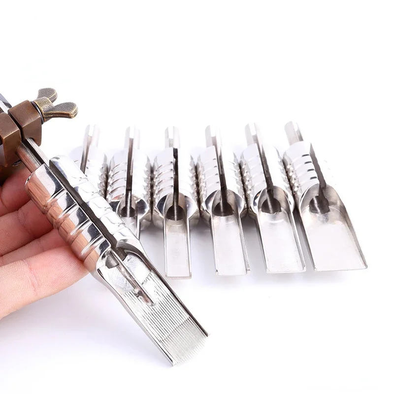 Tattoo Stainless Steel Large Row Handle Needle Nozzle 19F/23F/25F/29F/35F Tattoo Fogging Machine Handle Grips Makeup Supplies
