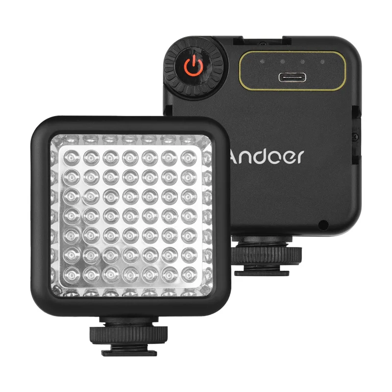 Andoer Mini IR Night Vision Light Infrared Photography Light for Video Camera Camcorder Rechargeable for Vlog Video Recording