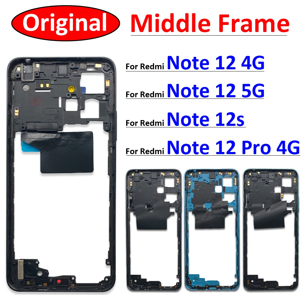 Originale Per Xiaomi Redmi Note 12 4G / Note 12 5G / Note 12 Pro 4G / Note 12S Supporto Telaio Centrale Alloggiamento Parti Di Ricambio