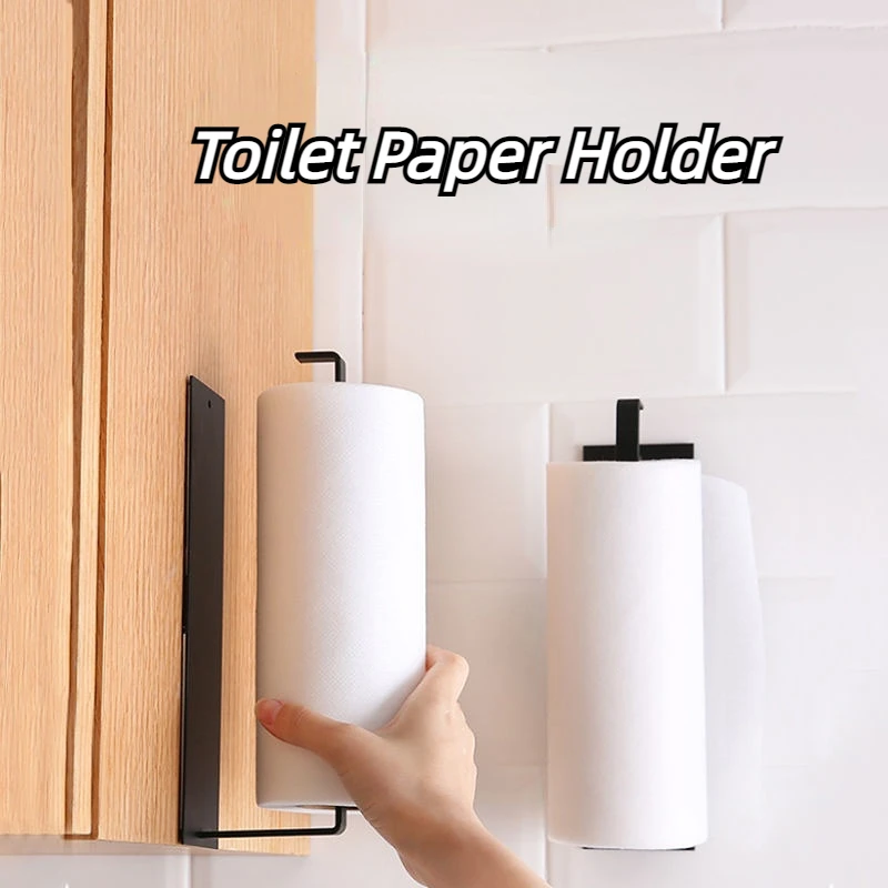 Kitchen Roll Holder Non Perforated Paper Towel Holder Toilet Paper Hanger  Roll Paper Holder Fresh Film Storage Rack Wall Hanging