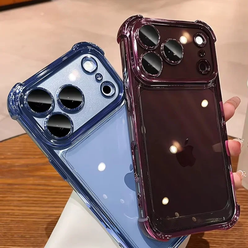 Luxury Electroplate Transparent Burgundy Red Phone Case