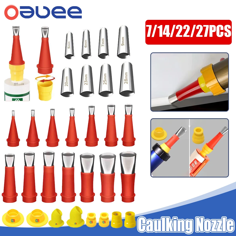 Stainless Steel Caulk Nozzle Applicator With Base Caulking Finisher Sealant Finishing Bathroom