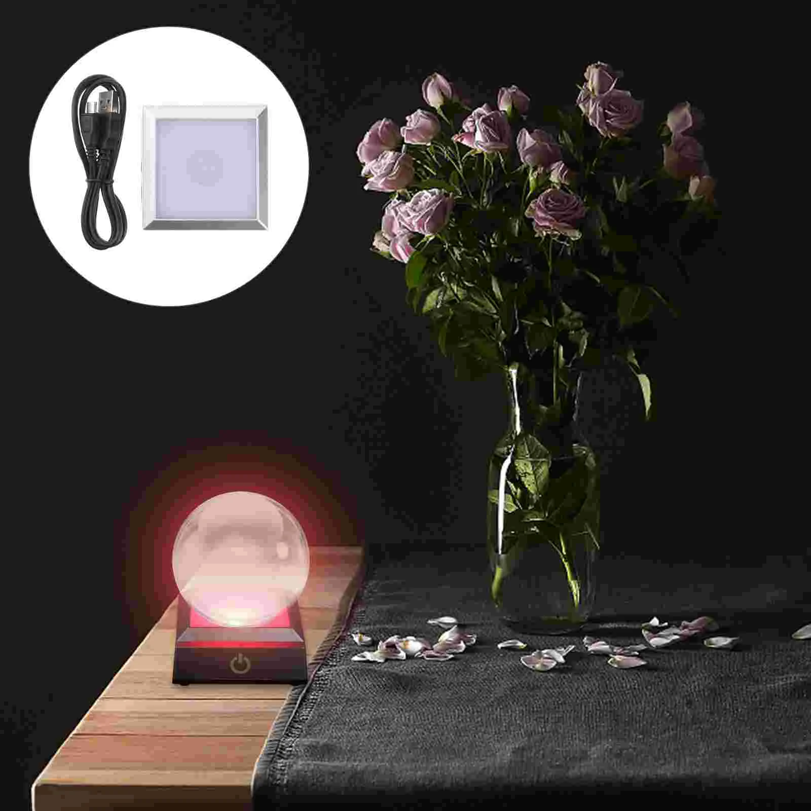 

LED Light Base Square Stand with Sensitive Touch for Jewelry Acrylic Art Glass Crystal Glass Sculpture 3D Crystal Statue