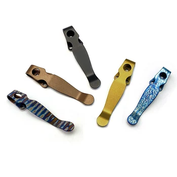 6 Colors Titanium Alloy Folding Knife Back Clip Waist Pocket Clamps for Spyderco Shaman C229 Deep Carry DIY Make Accessories
