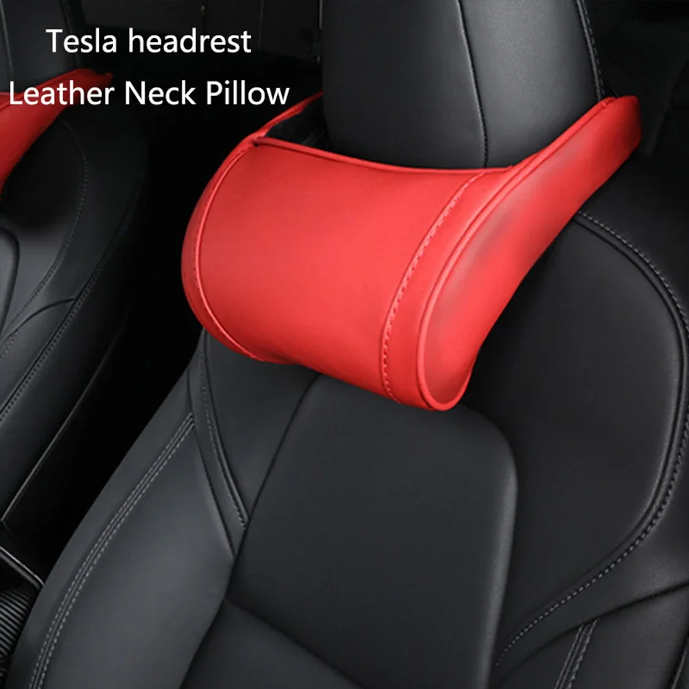 Car Headrest Neck Pillow Automobile Seat Support Accessories For Tesla Model 3 Y X S