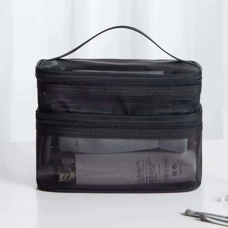Spacious Nylon Mesh Cosmetic and Toiletry Travel Organizer