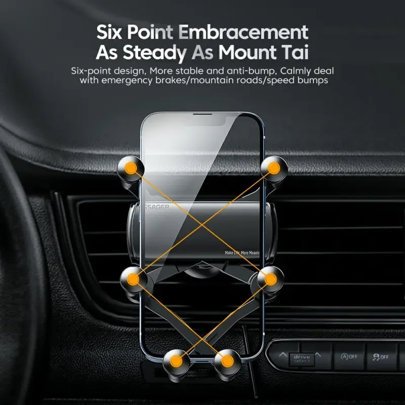 EssagerUniversal 6 Points Solid Fold Car Phone Holder Gravity Car thumbnail 4
