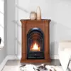 Dual Fuel Ventless Gas Fireplace System with Mantle, Thermostat Control, 4 Fire Logs, Use with Natural Gas or Liquid Propane 4