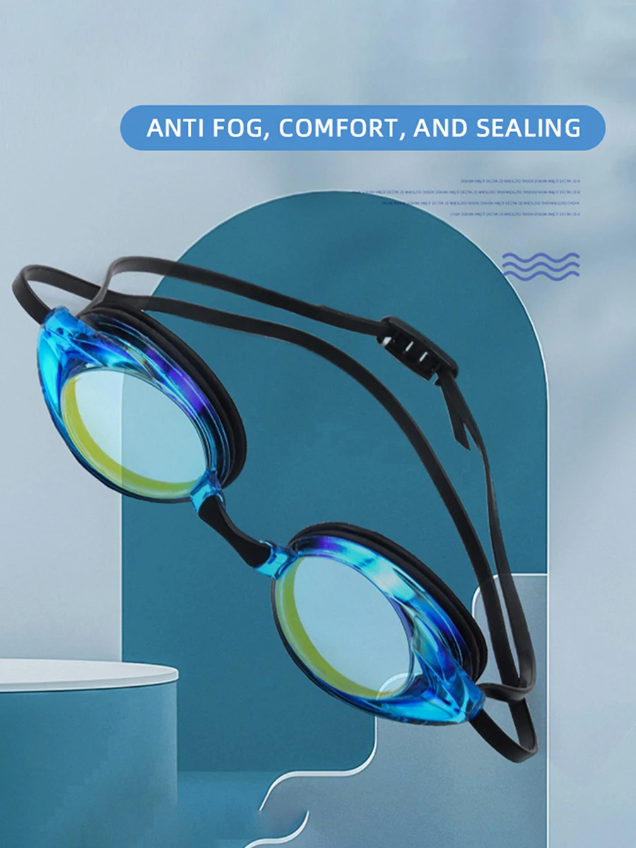 1 Stück Anti-Fog-Schwimmbrille für Erwachsene, auslaufsicher, UV-Schutz-Schwimmbrille mit verstellbarem Riemen für Pool- und Strand-Wassersport – Detail 2