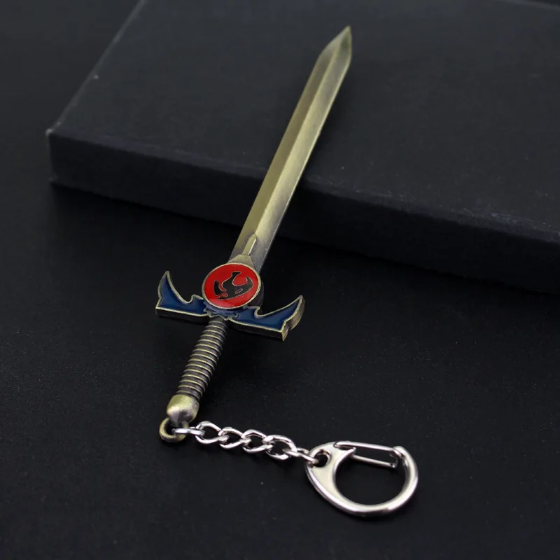 Thundercats 3D necklace Keychain Leopard Panther Head Shield Sword Metal Car Keyring cosplay props accessories fans Gifts