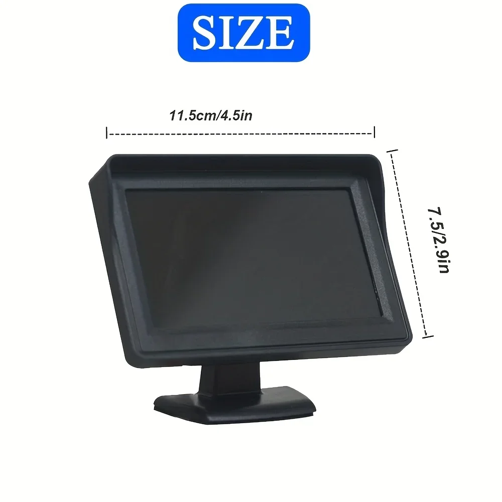 4.3 모니터 8LED 조명 + 백업 카메라 자동차 후면보기 HD 주차 시스템 야간 투시경 HD 반전 후면보기 카메라 키트