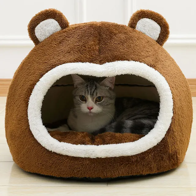 Funny Cat Bed Warm Pet House Soft Long Plush Kitten Lounger Cushion Small Dogs Tent Cave Beds For Cozy Cat House Mat Supplies Funny Cat Bed Warm Pet House Soft Long Plush Kitten Lounger Cushion Small Dogs Tent Cave Beds For Cozy Cat House Mat Supplies