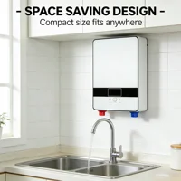 Chauffe-eau électrique instantané, petit, rapide, à température constante, idéal pour la douche domestique ou les locations. 6